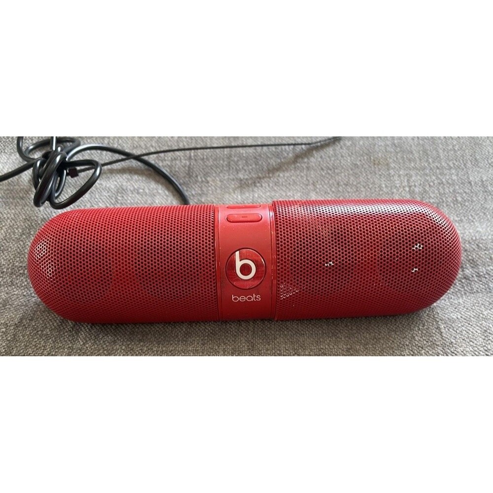 Beats By Dr. Dre Pill Portable BlueTooth Speaker Red Working With Charger
